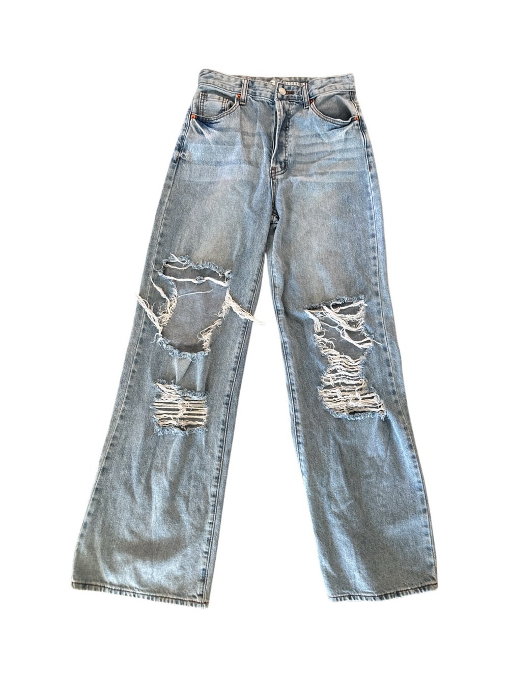 SONG Street Jean Distressed Wide-Leg Button Fly Grunge Y2K 80s 90s Size 3/26